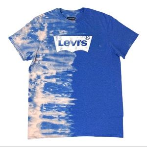 New Levis Mens Bleach Dyed Crew Neck